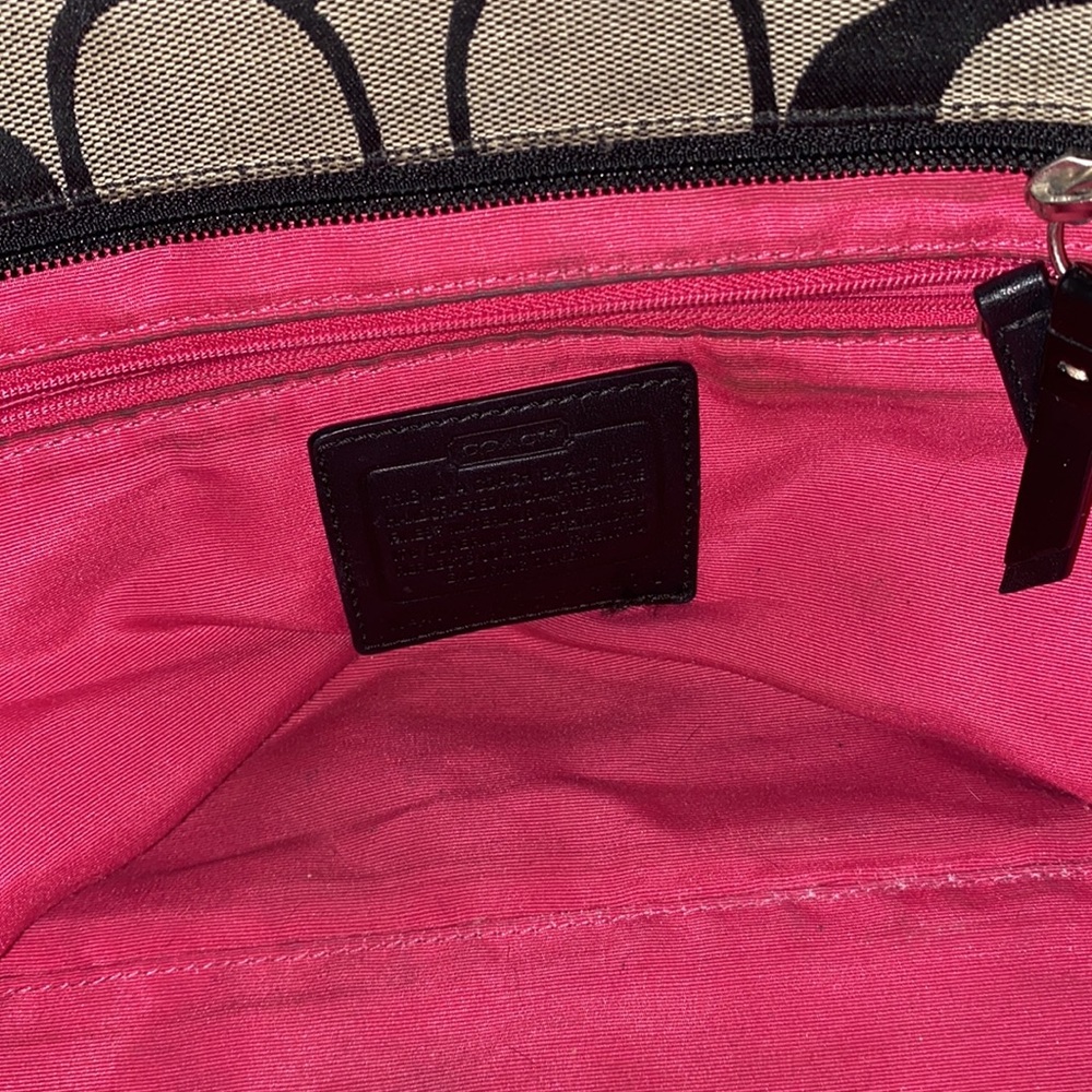 Vintage Coach Label Tote Bag Black and Grey - Picture 8 of 10